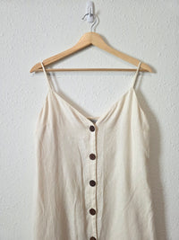 Rails Button Front Linen Midi Dress (S)