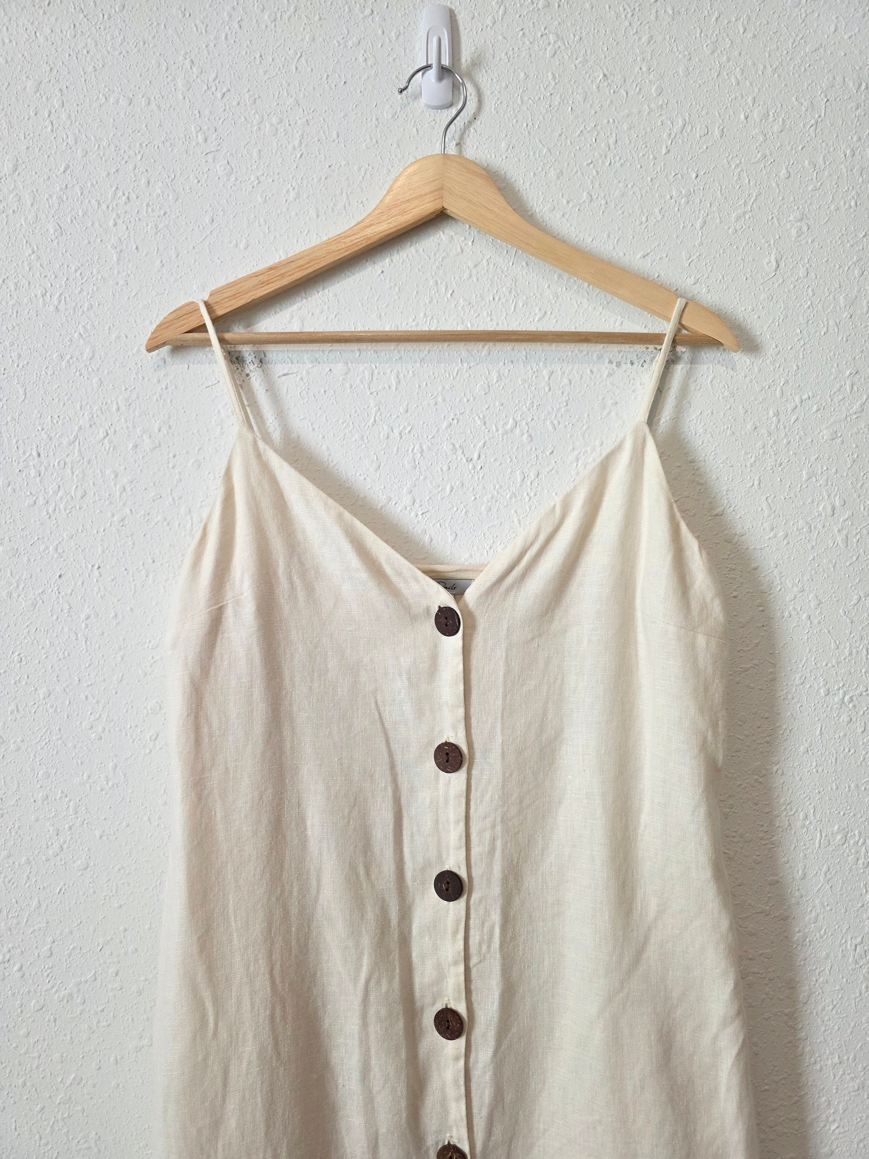 Rails Button Front Linen Midi Dress (S)