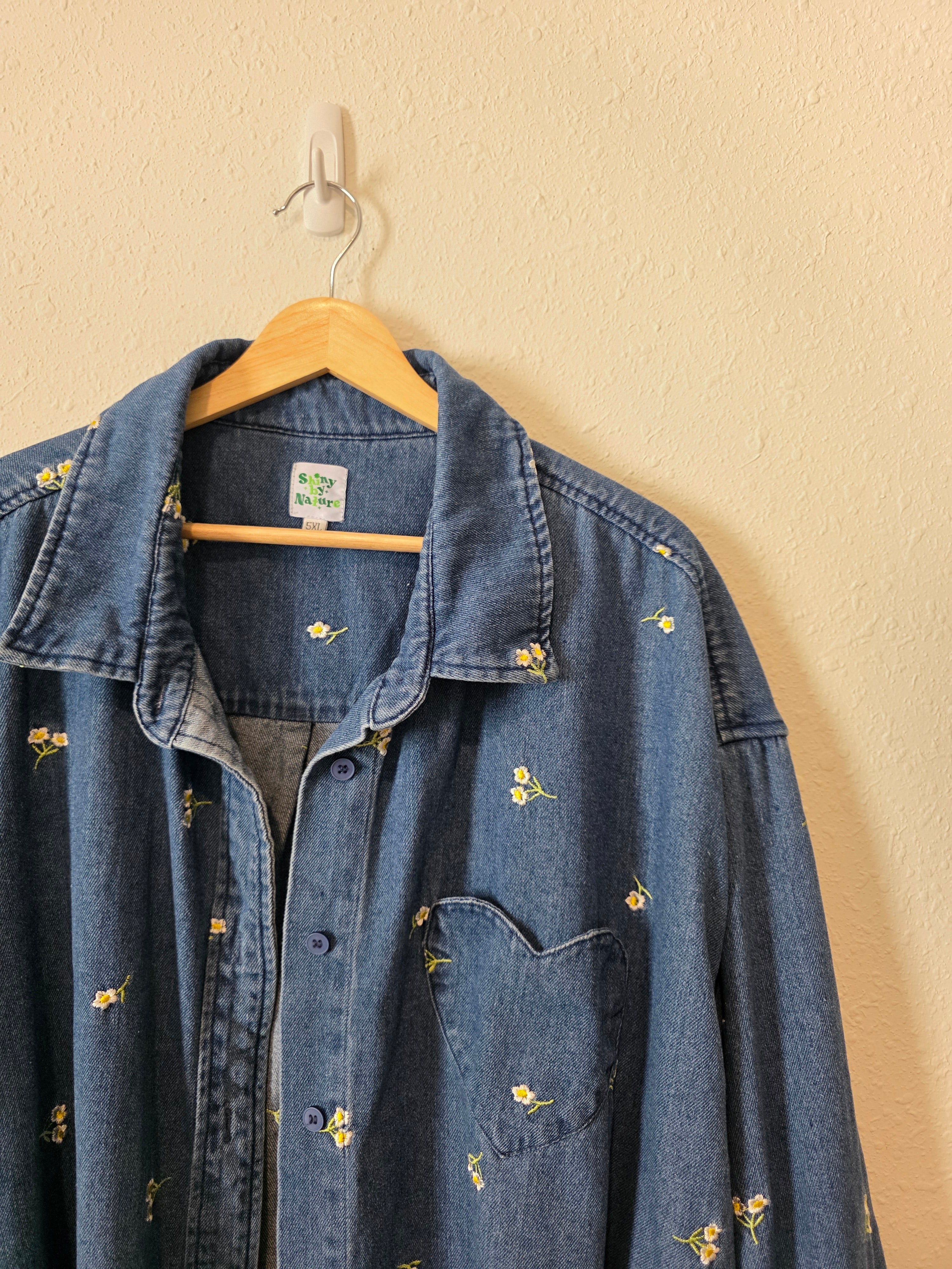 Shiny By Nature Daisy Denim Shirt (5X)