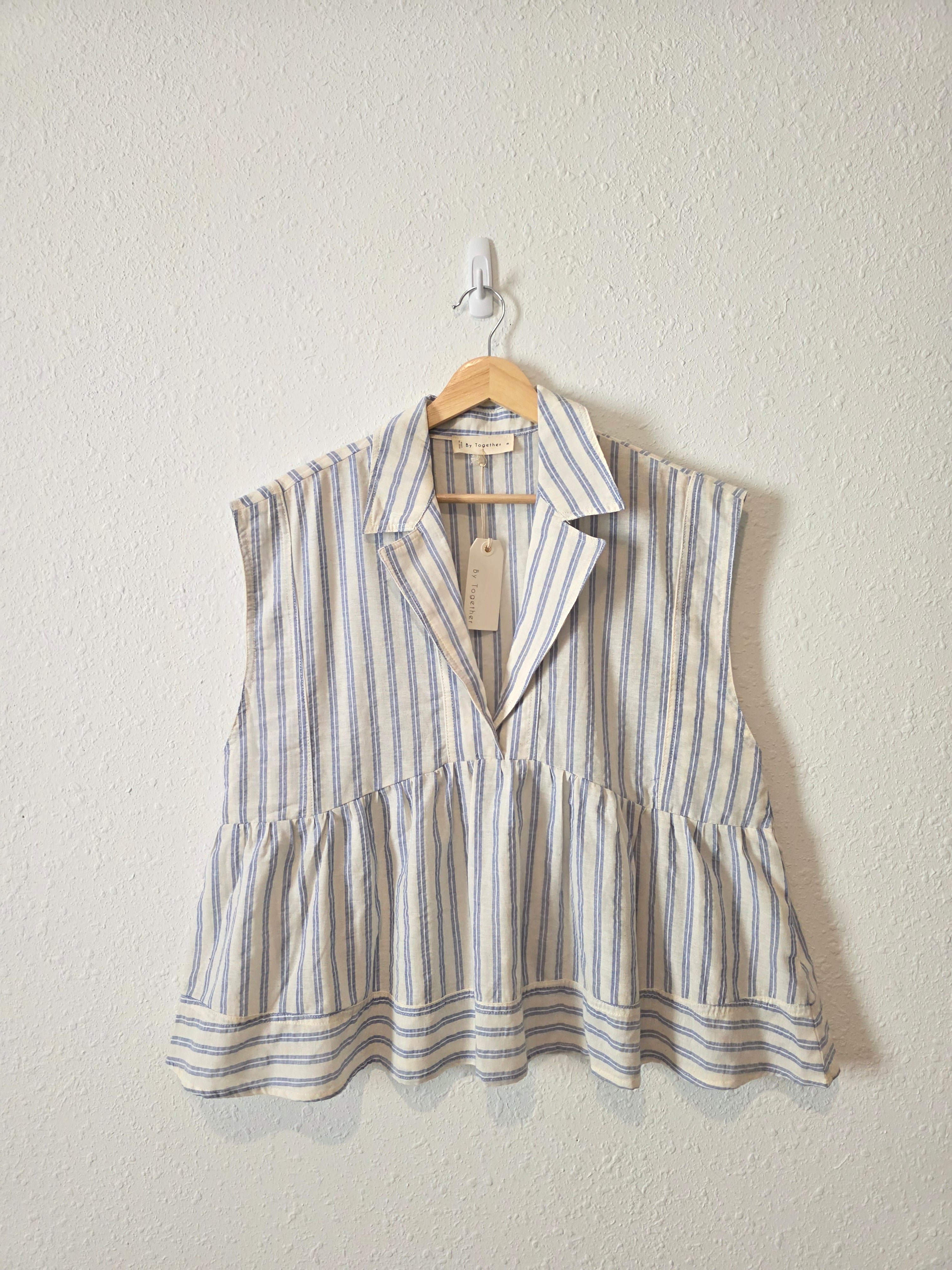 NEW By Together Striped Babydoll Top (M)