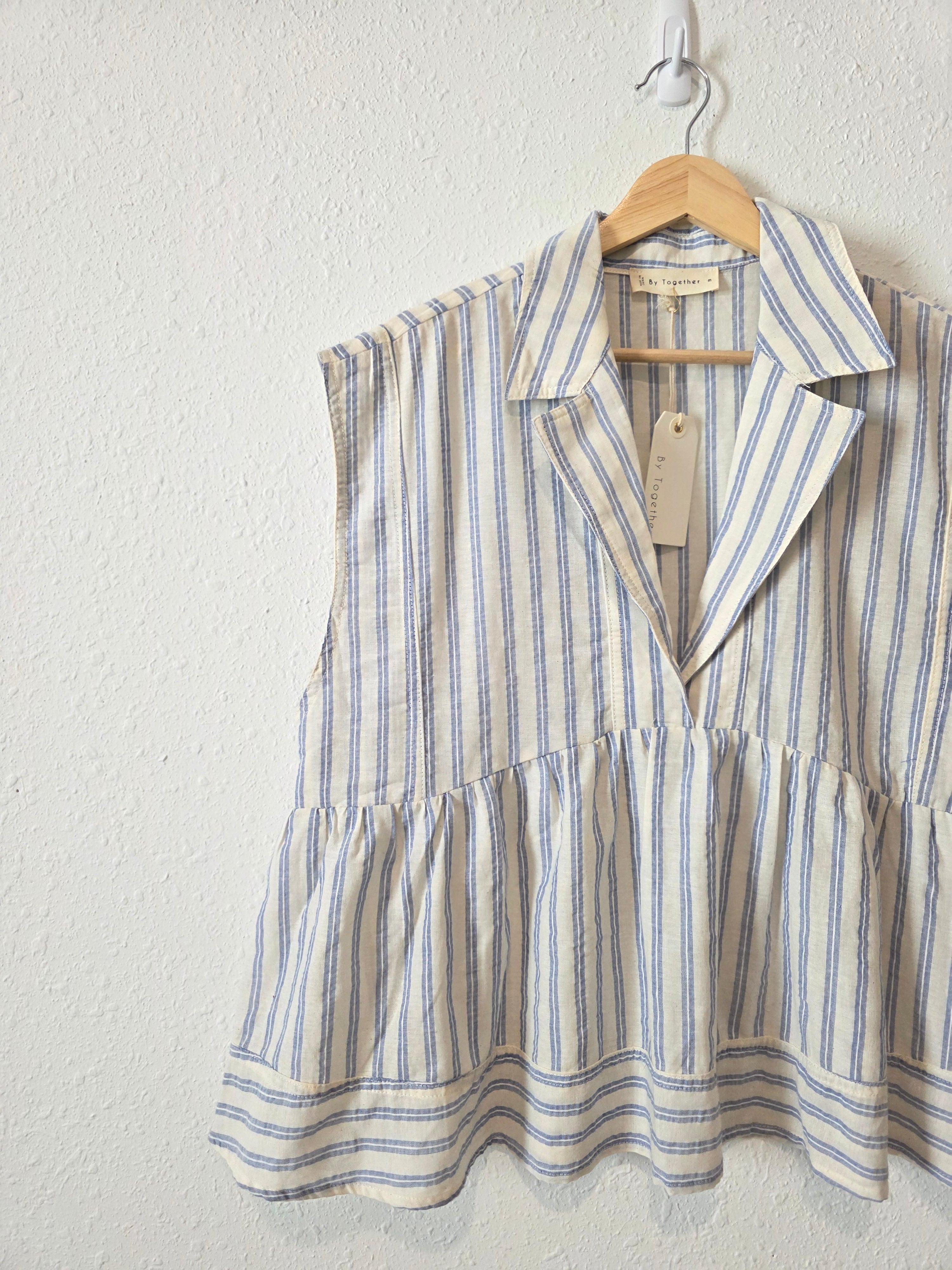 NEW By Together Striped Babydoll Top (M)