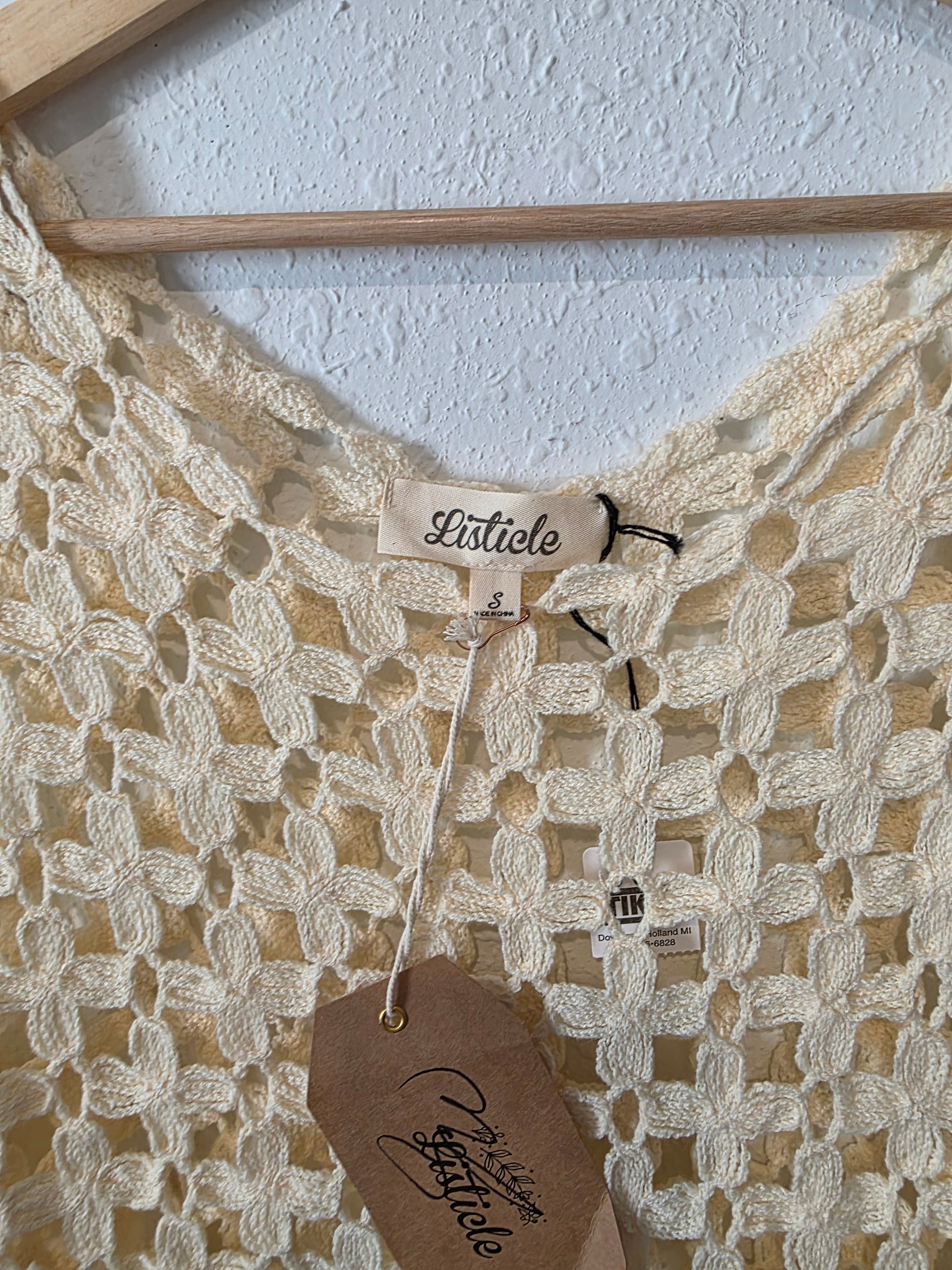 NEW Listicle Crochet Tie Top (S)
