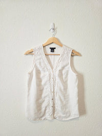 Vintage Crochet Linen Tank (M)