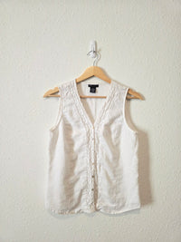Vintage Crochet Linen Tank (M)