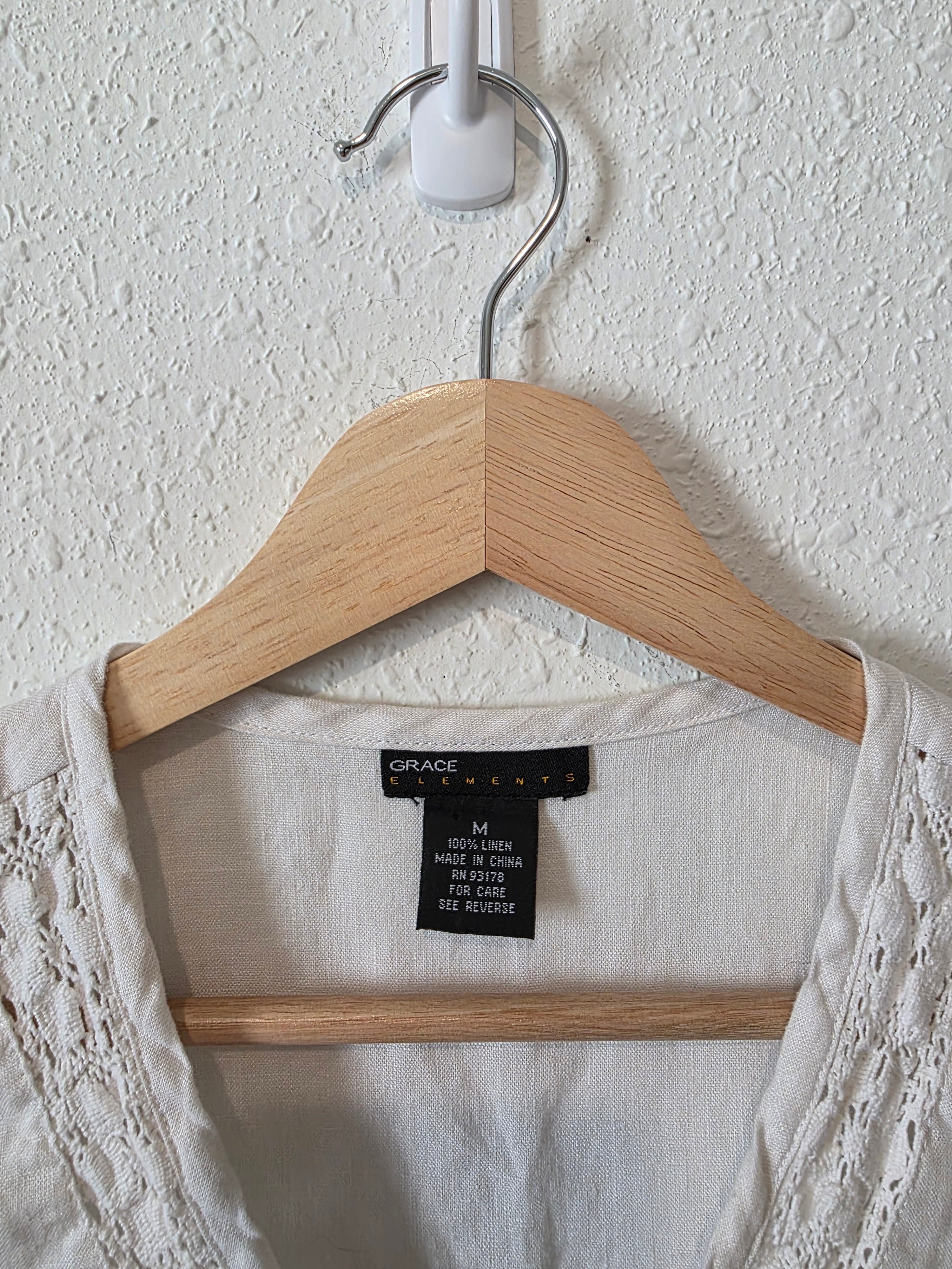 Vintage Crochet Linen Tank (M)