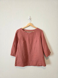 Not Perfect Linen Boxy Top (S/M)