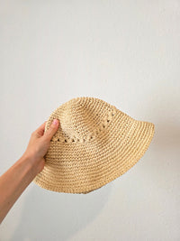 Raffia Straw Bucket Hat (OS)