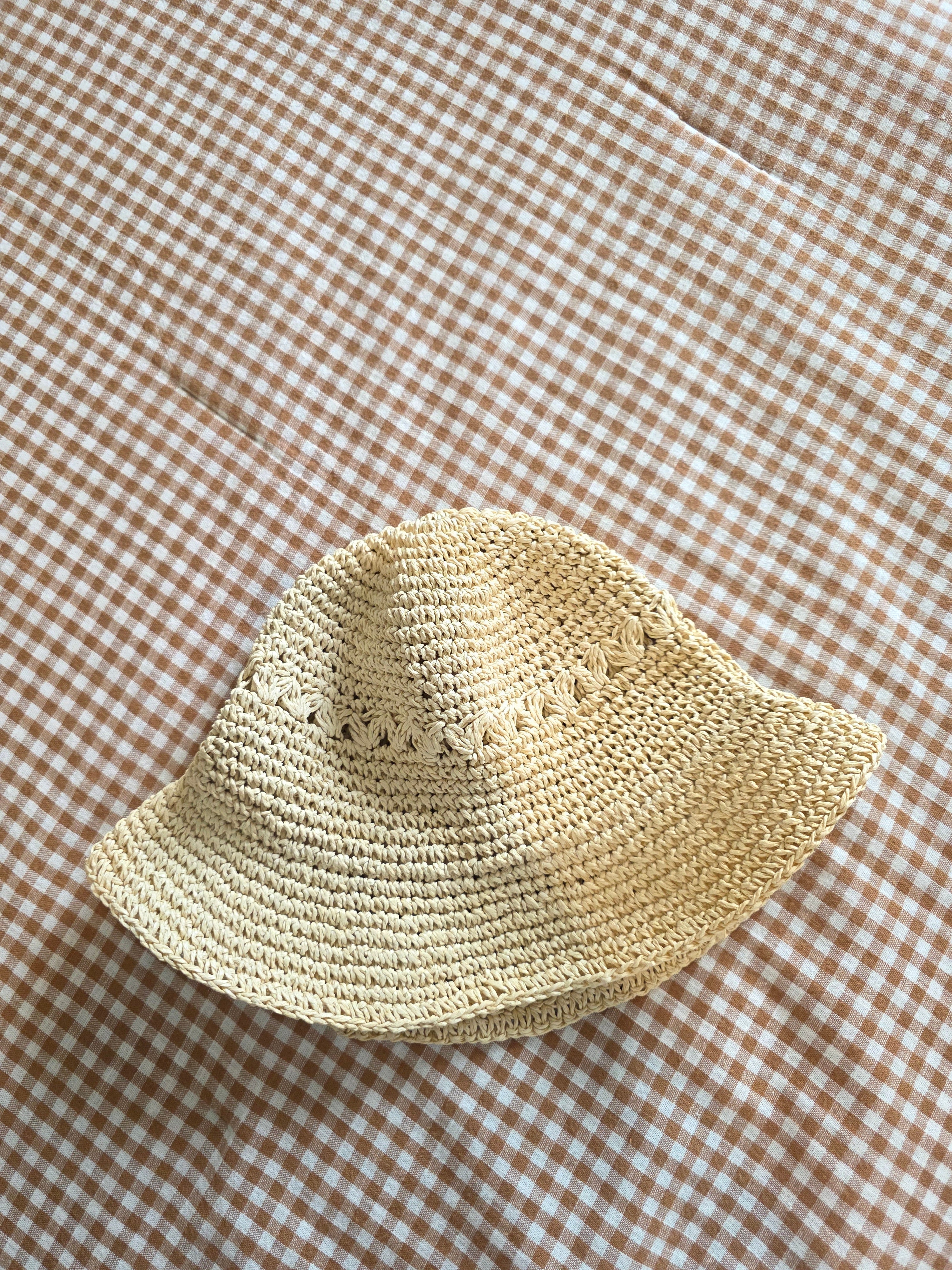 Raffia Straw Bucket Hat (OS)