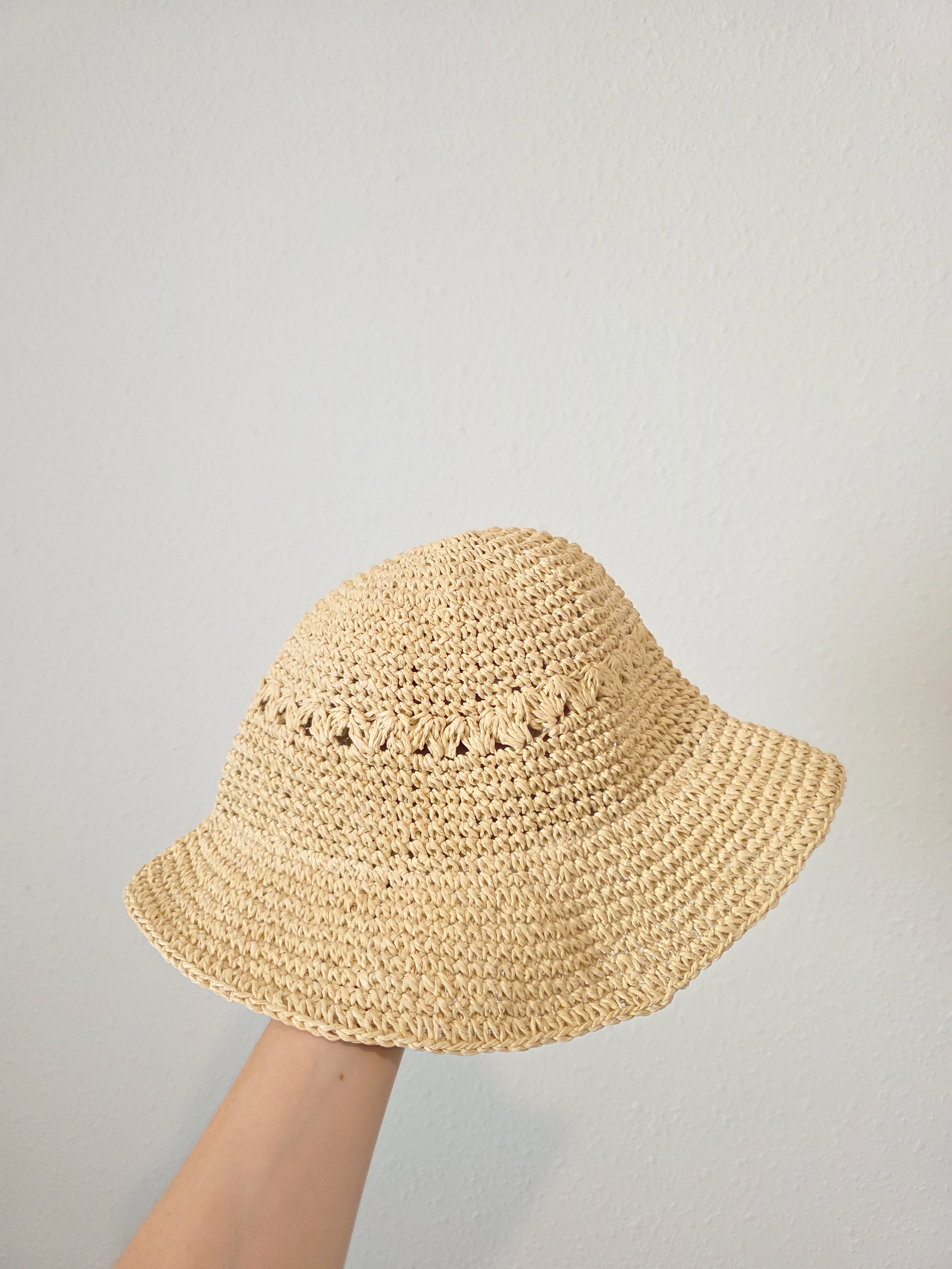 Raffia Straw Bucket Hat (OS)
