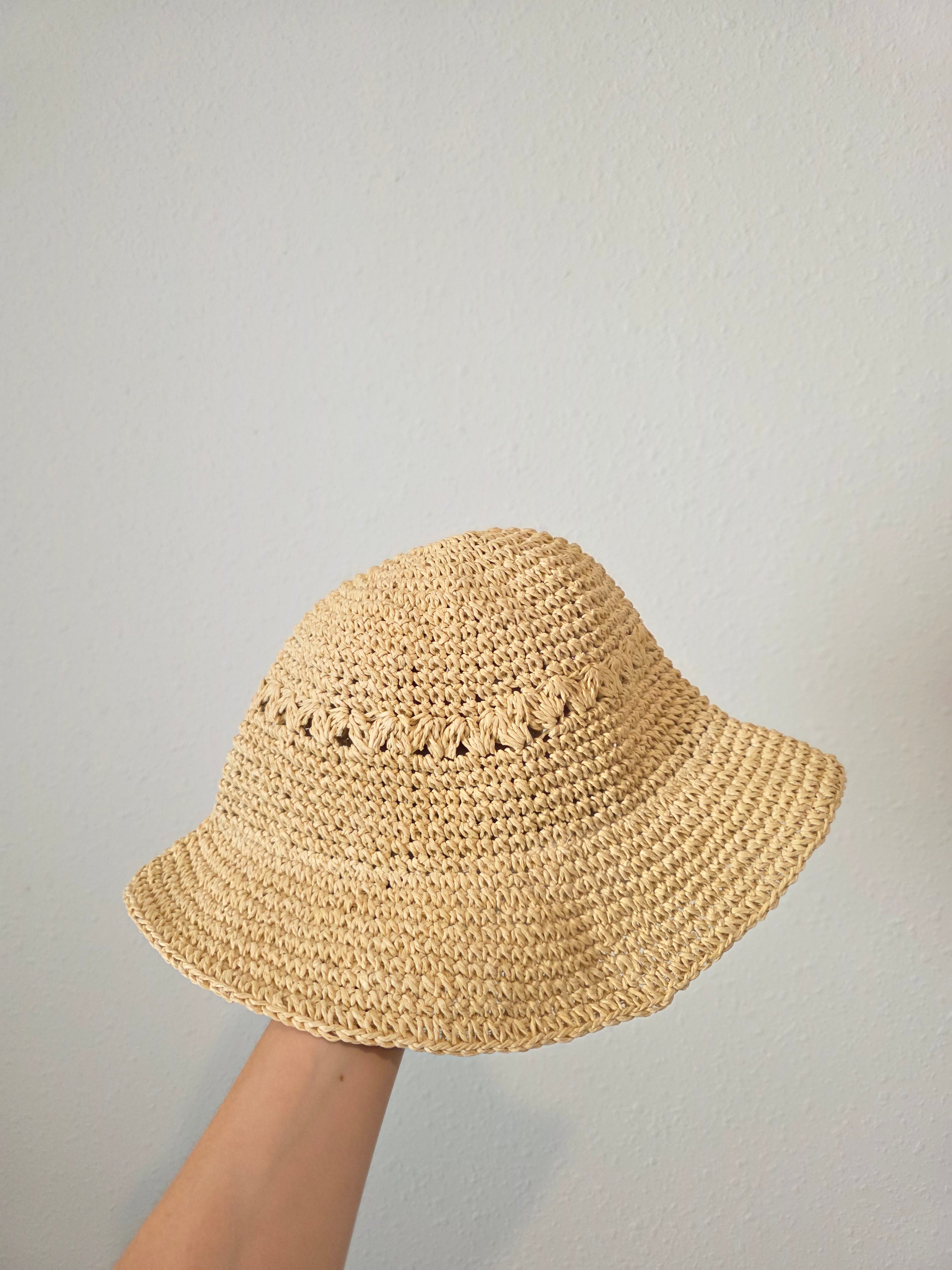 Raffia Straw Bucket Hat (OS)
