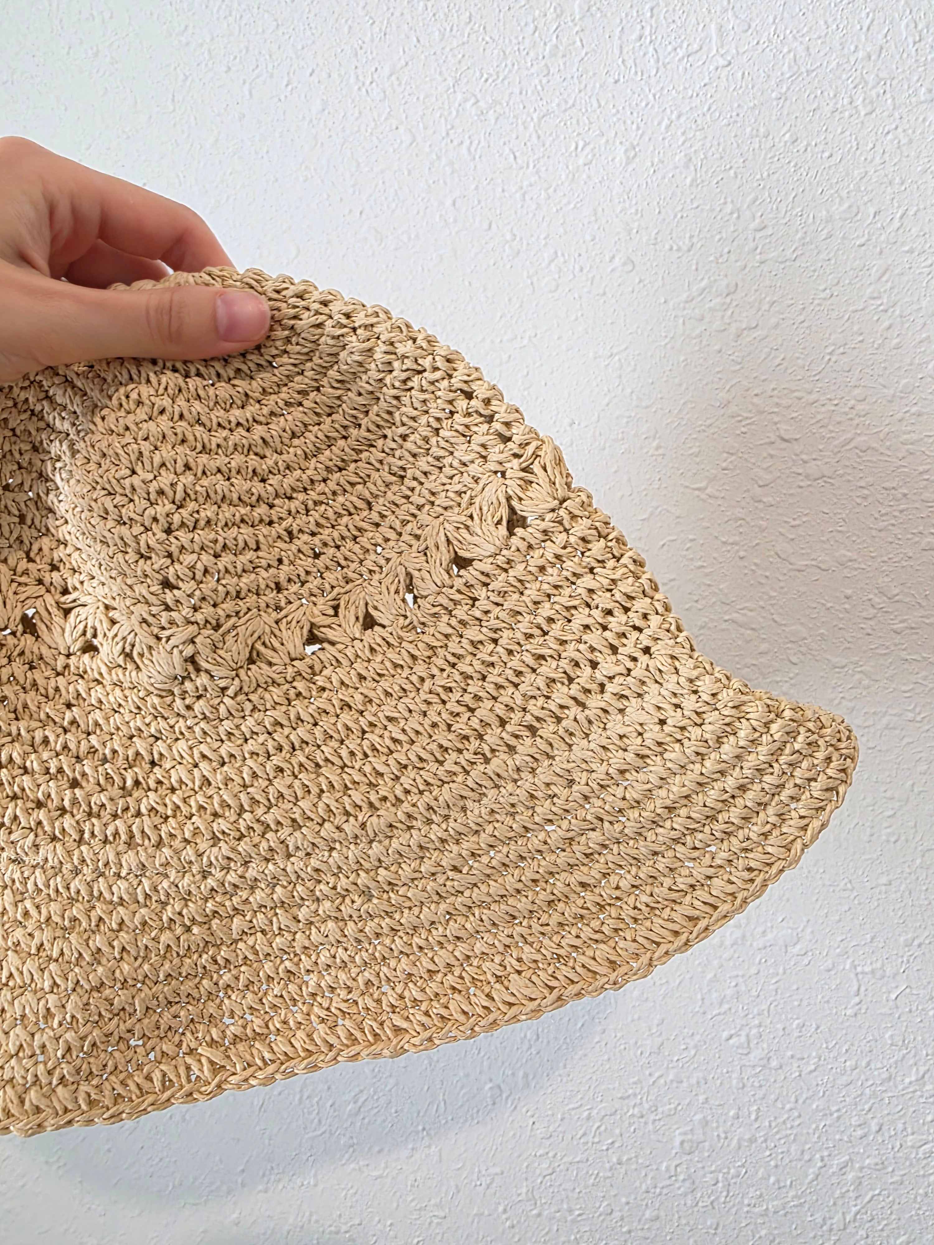 Raffia Straw Bucket Hat (OS)