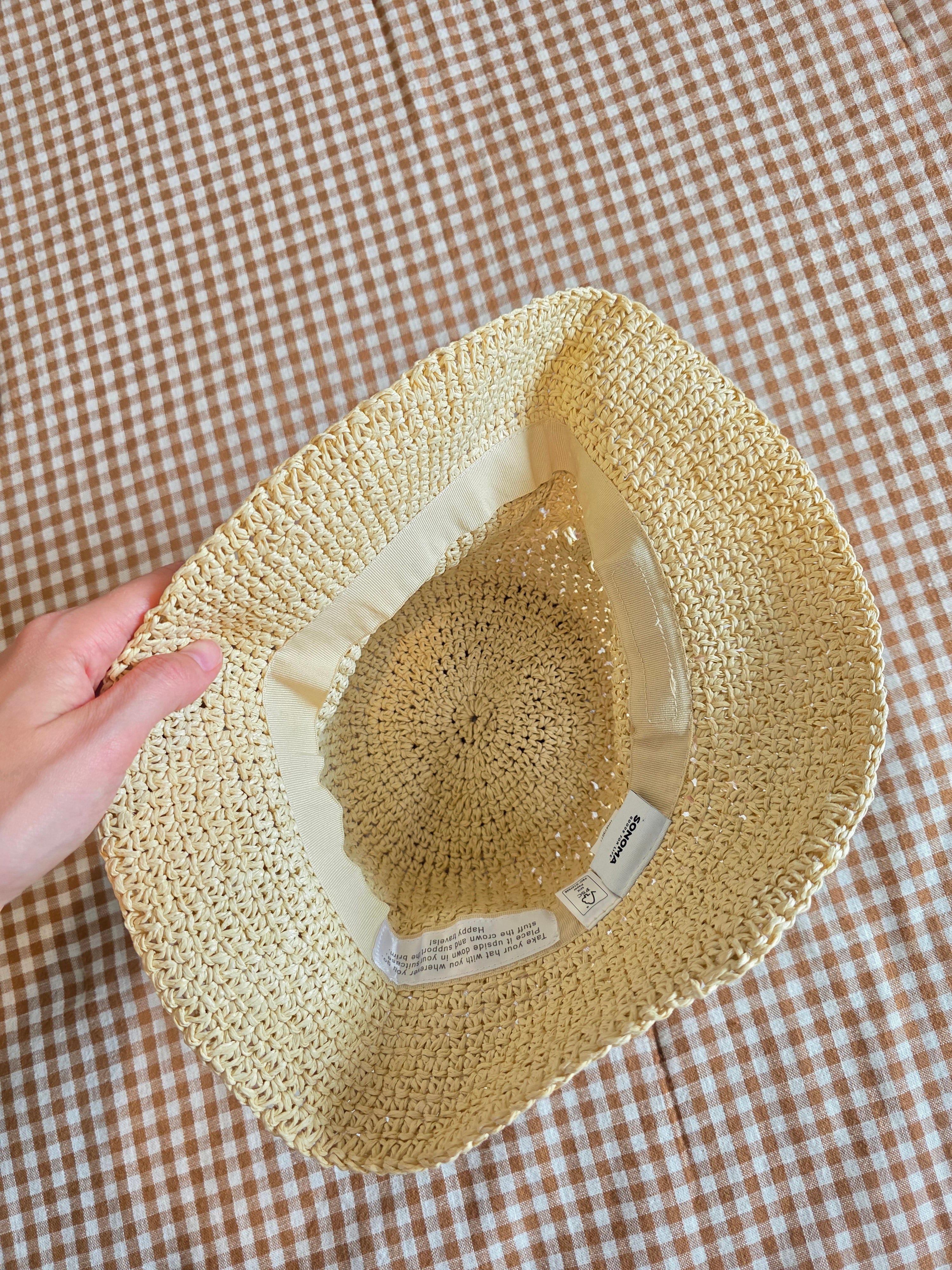 Raffia Straw Bucket Hat (OS)