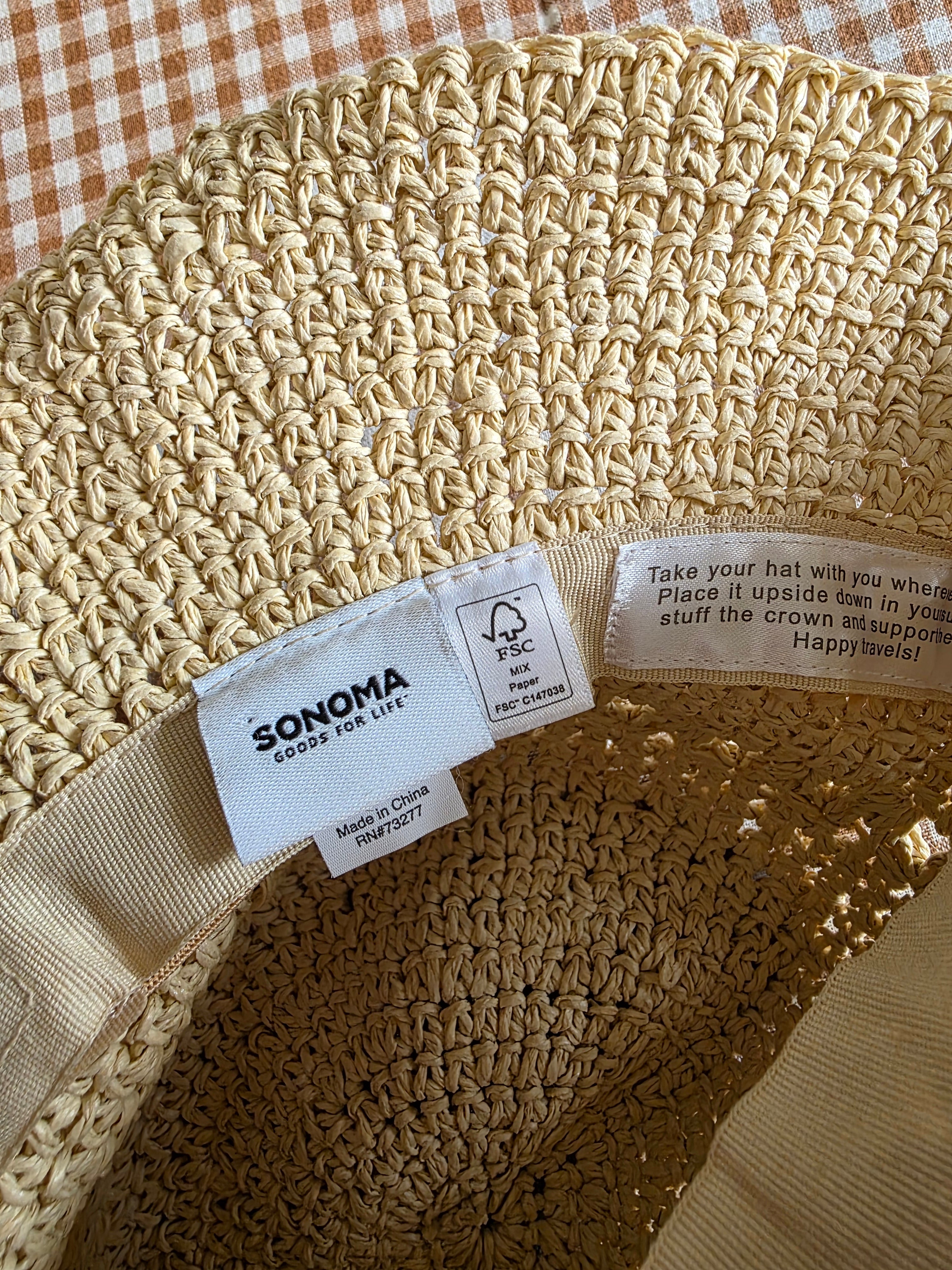 Raffia Straw Bucket Hat (OS)