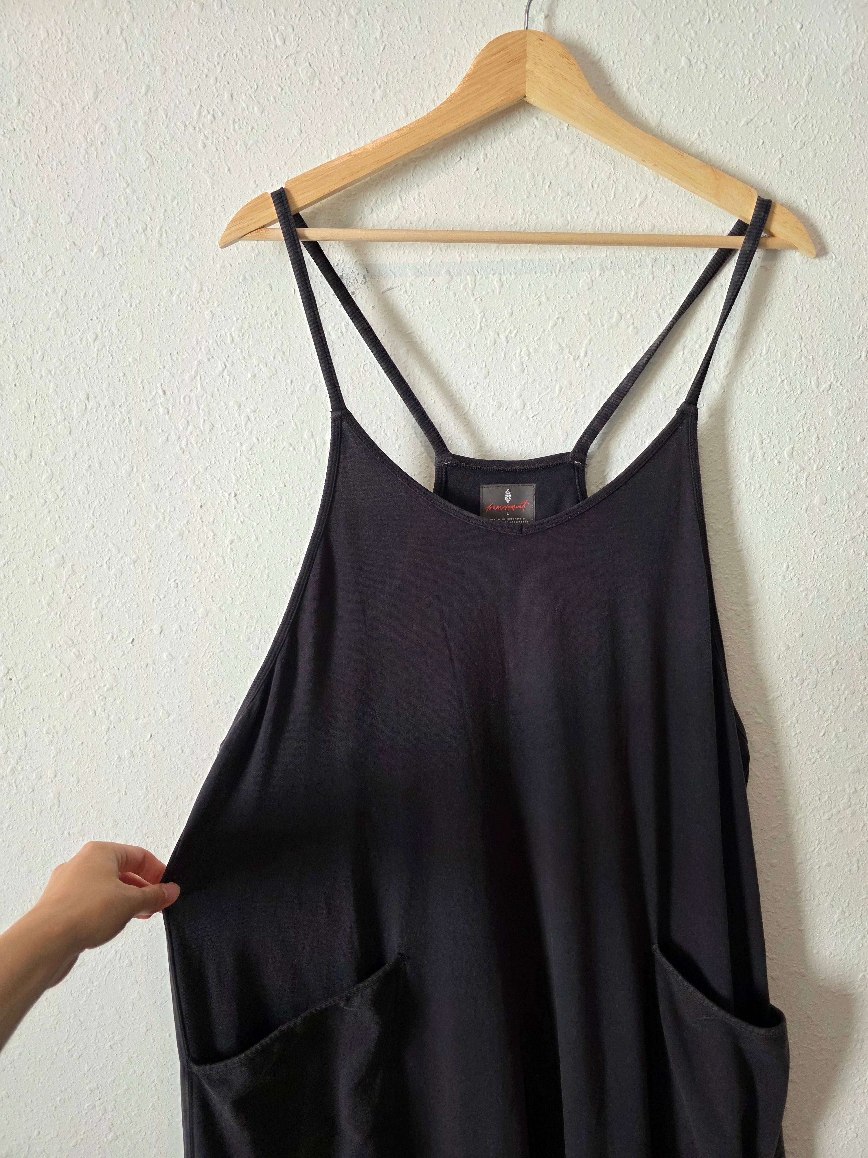 Free People Washed Black Hotshot Onesie (L)