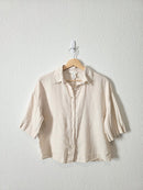 Boxy Linen Button Up Shirt (XS)