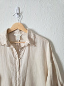 Boxy Linen Button Up Shirt (XS)