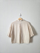 Boxy Linen Button Up Shirt (XS)