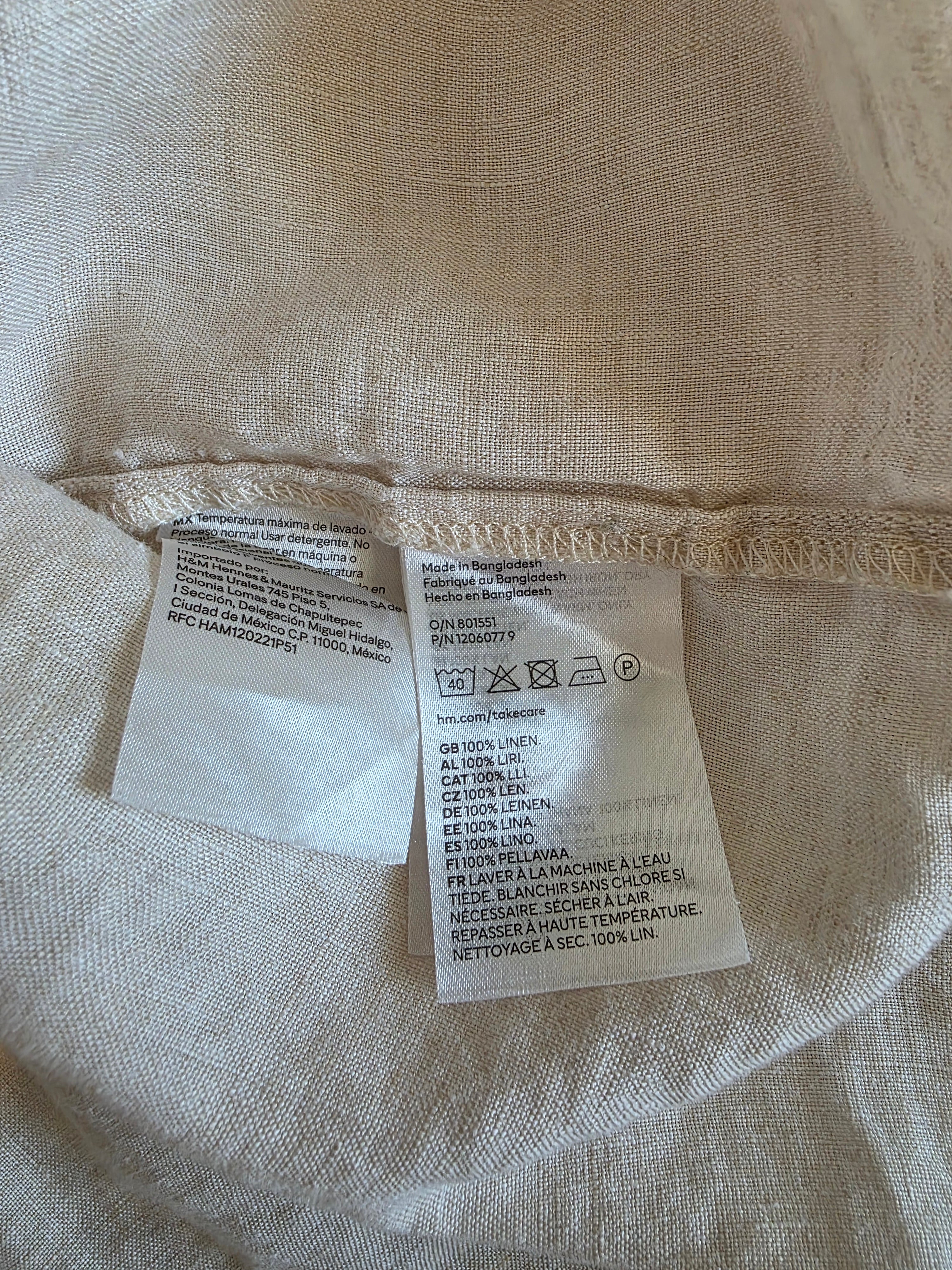 Boxy Linen Button Up Shirt (XS)