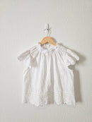 Floral Eyelet Button Back Top (XS)