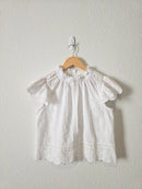 Floral Eyelet Button Back Top (XS)