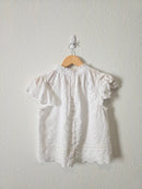 Floral Eyelet Button Back Top (XS)