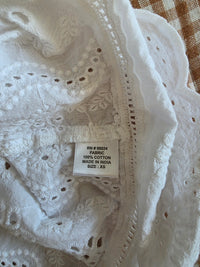 Floral Eyelet Button Back Top (XS)
