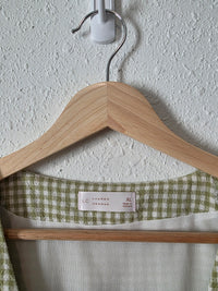 Gingham Linen Tie Front Top (XL)