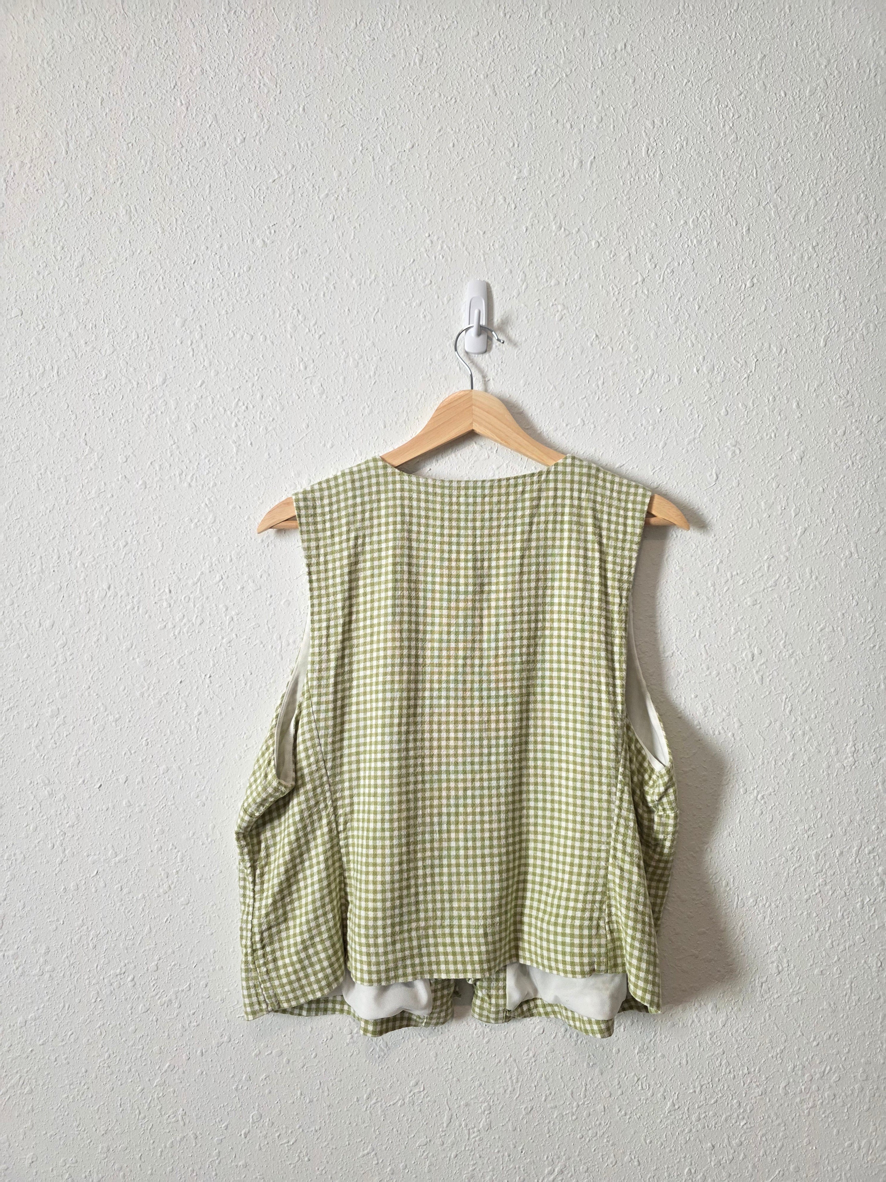 Gingham Linen Tie Front Top (XL)