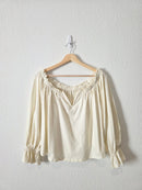 Anthropologie Cream Puff Sleeve Top (M)