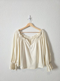 Anthropologie Cream Puff Sleeve Top (M)
