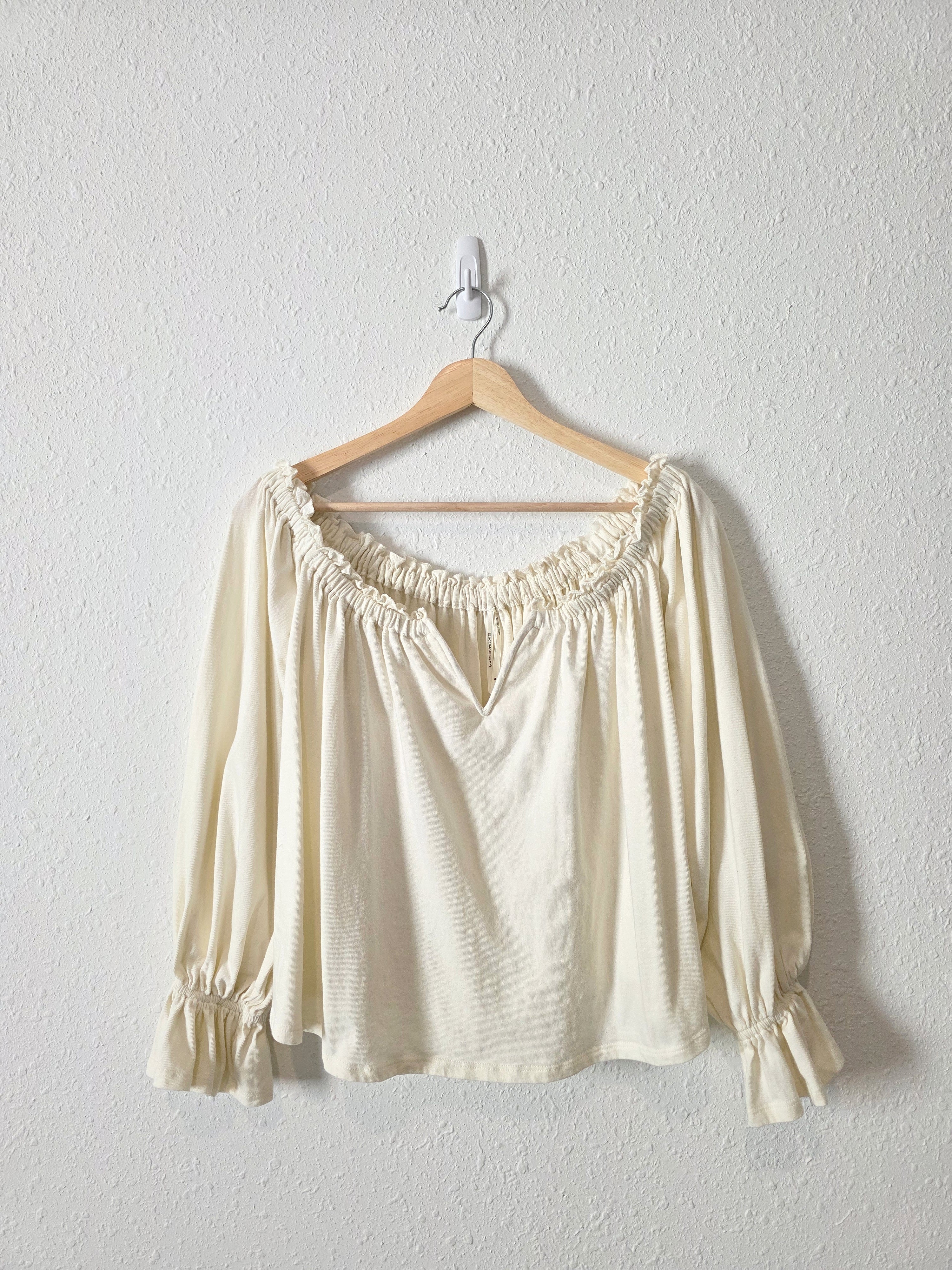 Anthropologie Cream Puff Sleeve Top (M)