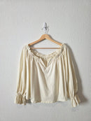 Anthropologie Cream Puff Sleeve Top (M)