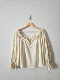 Anthropologie Cream Puff Sleeve Top (M)