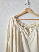 Anthropologie Cream Puff Sleeve Top (M)