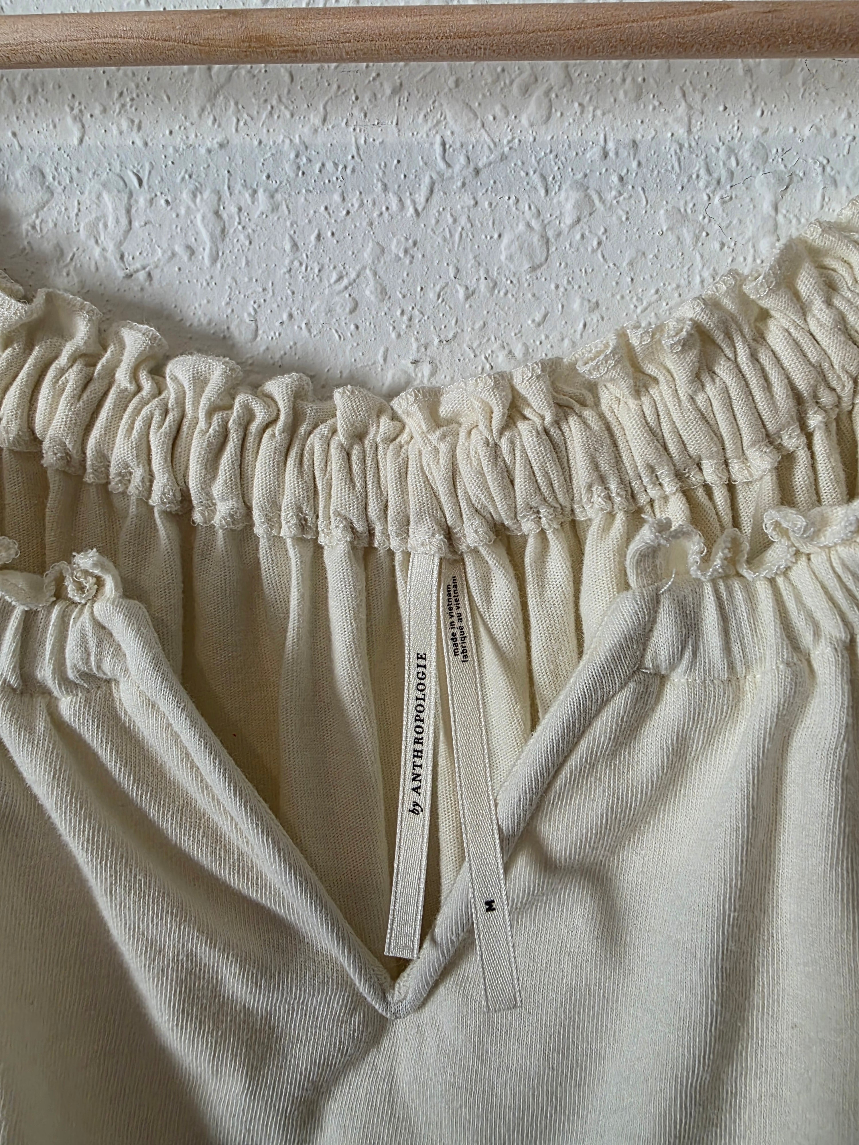 Anthropologie Cream Puff Sleeve Top (M)