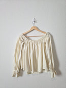 Anthropologie Cream Puff Sleeve Top (M)