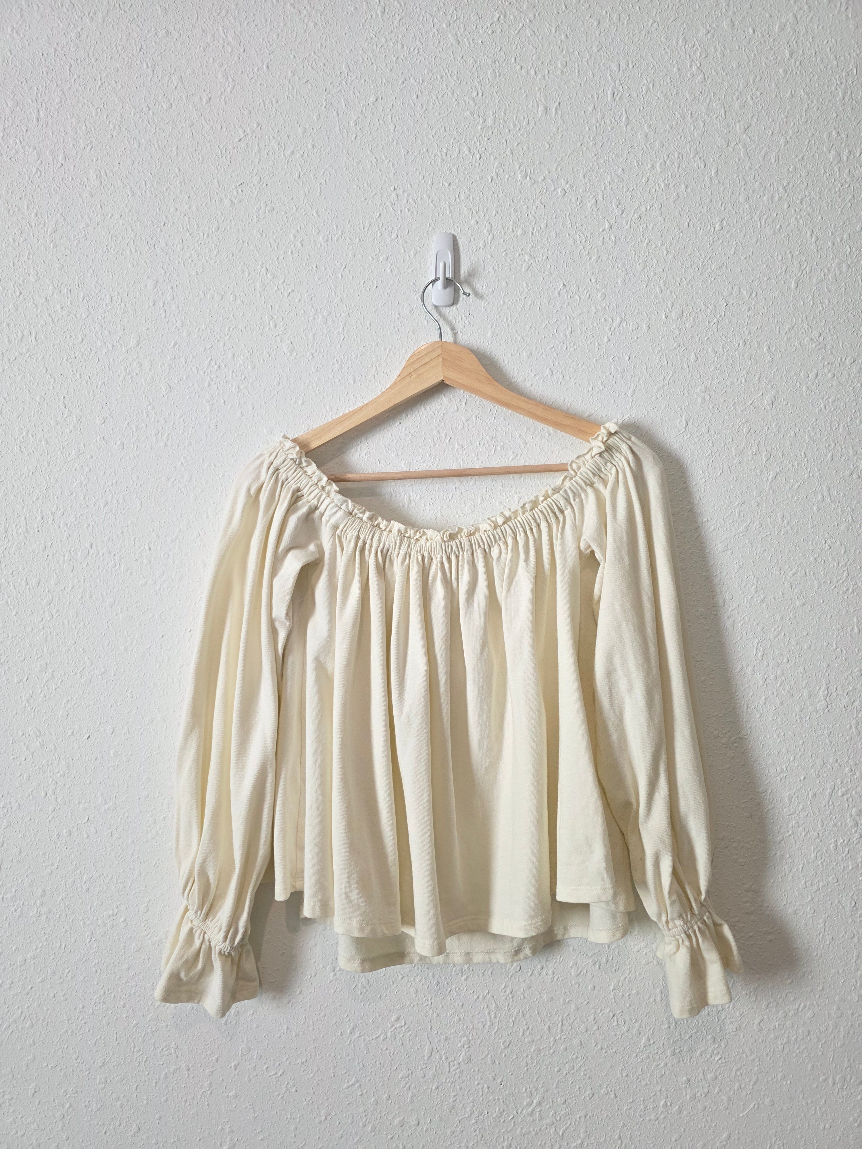 Anthropologie Cream Puff Sleeve Top (M)