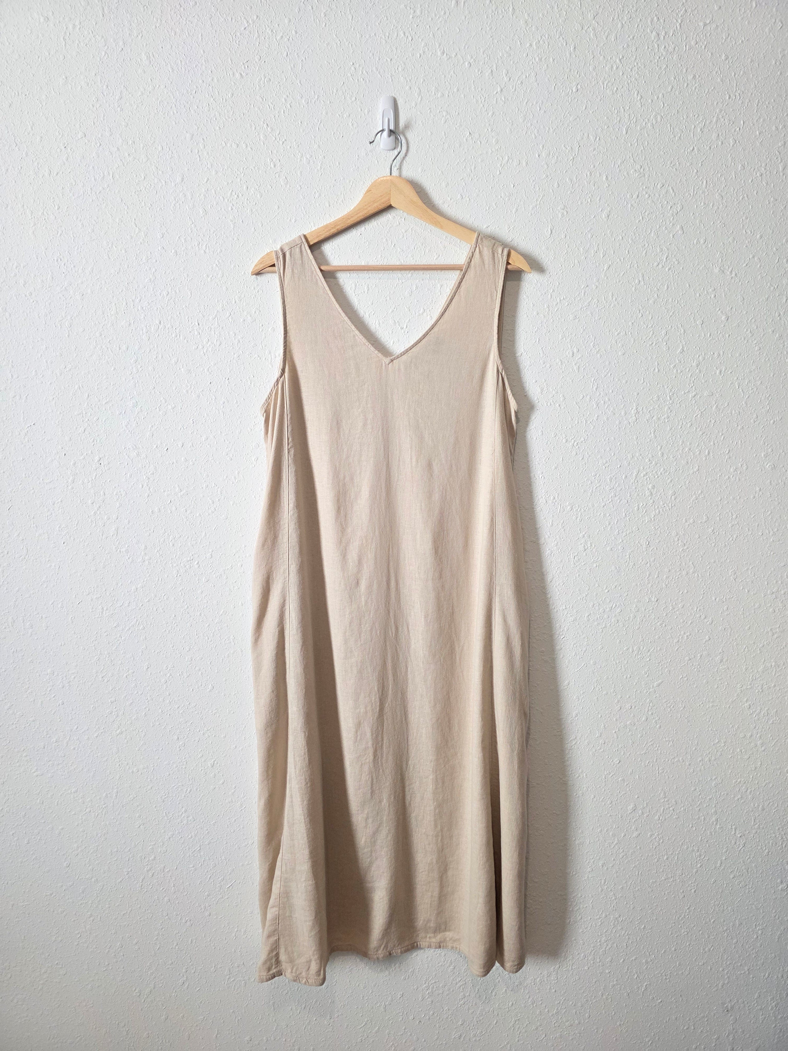 Linen Blend Midi Dress (S)