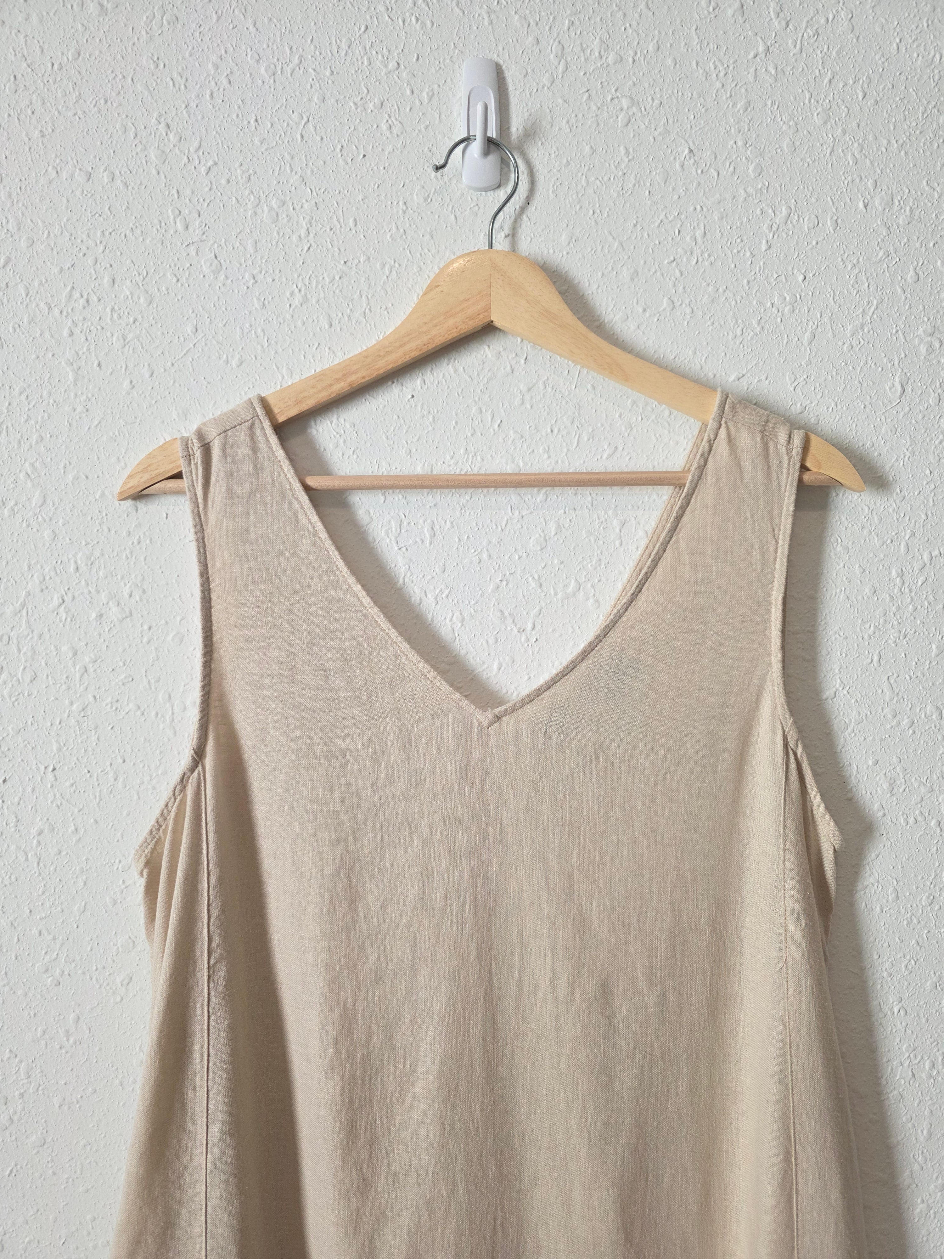 Linen Blend Midi Dress (S)