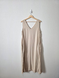 Linen Blend Midi Dress (S)