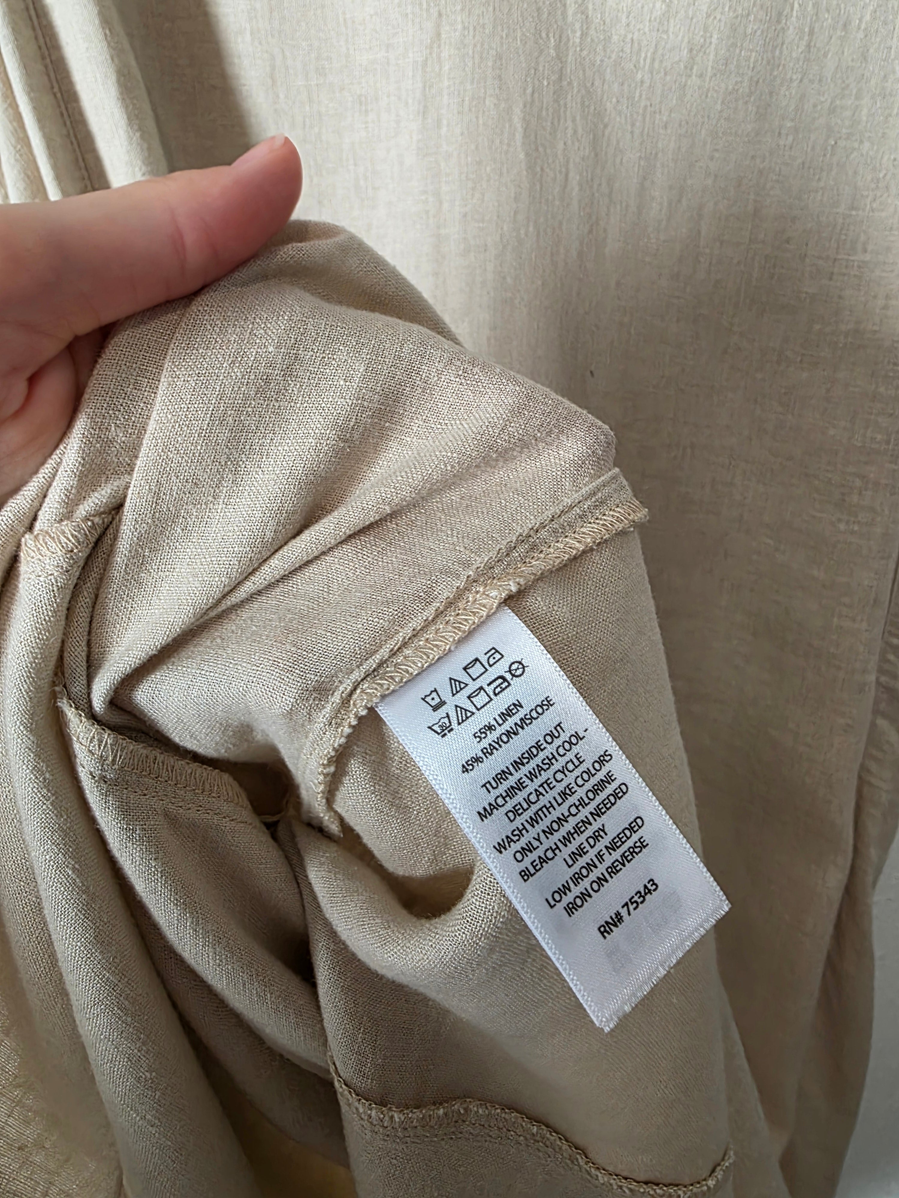 Linen Blend Midi Dress (S)