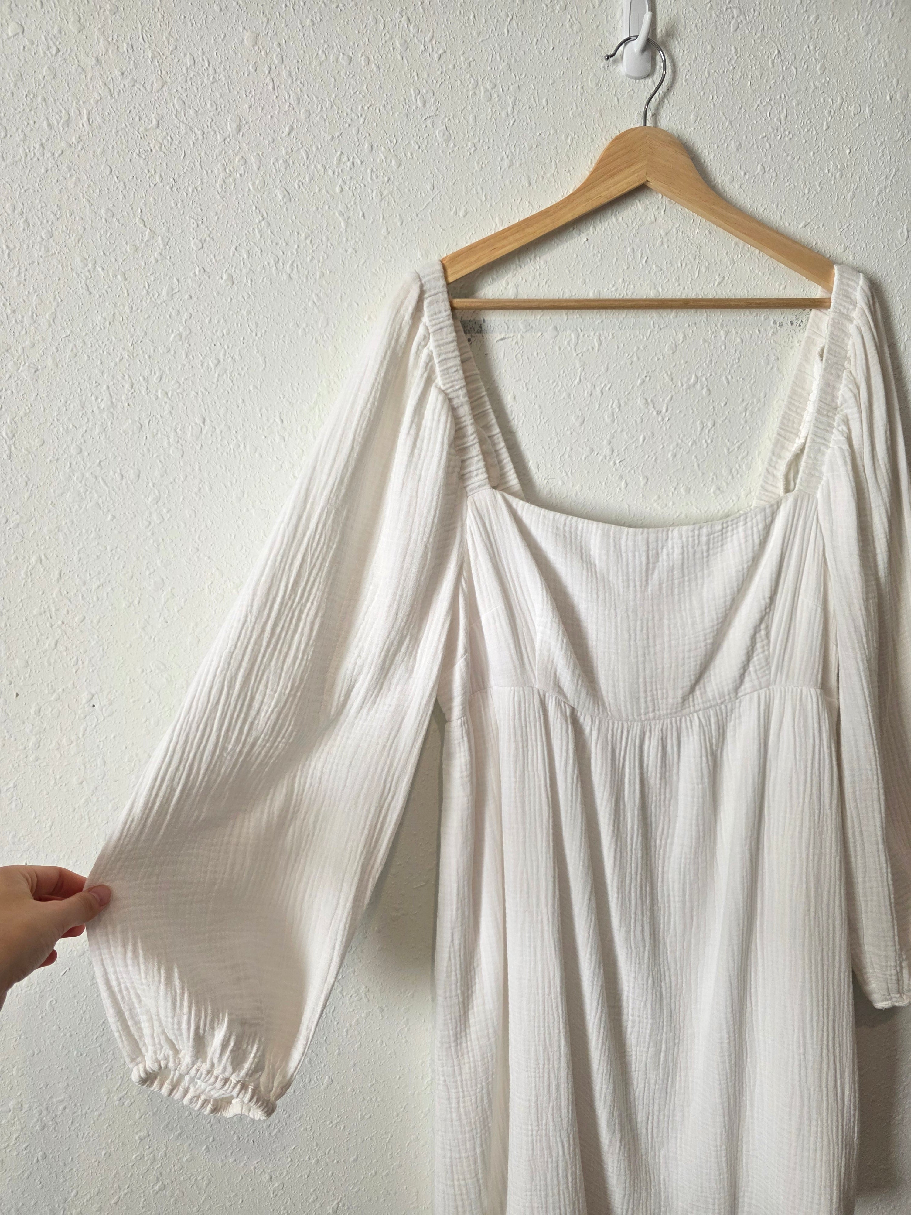 J.Crew Gauze Puff Sleeve Dress (XL)