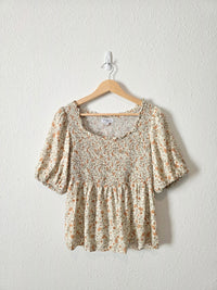 Polagram Floral Smocked Top (M)