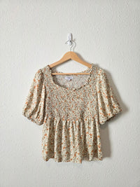 Polagram Floral Smocked Top (M)