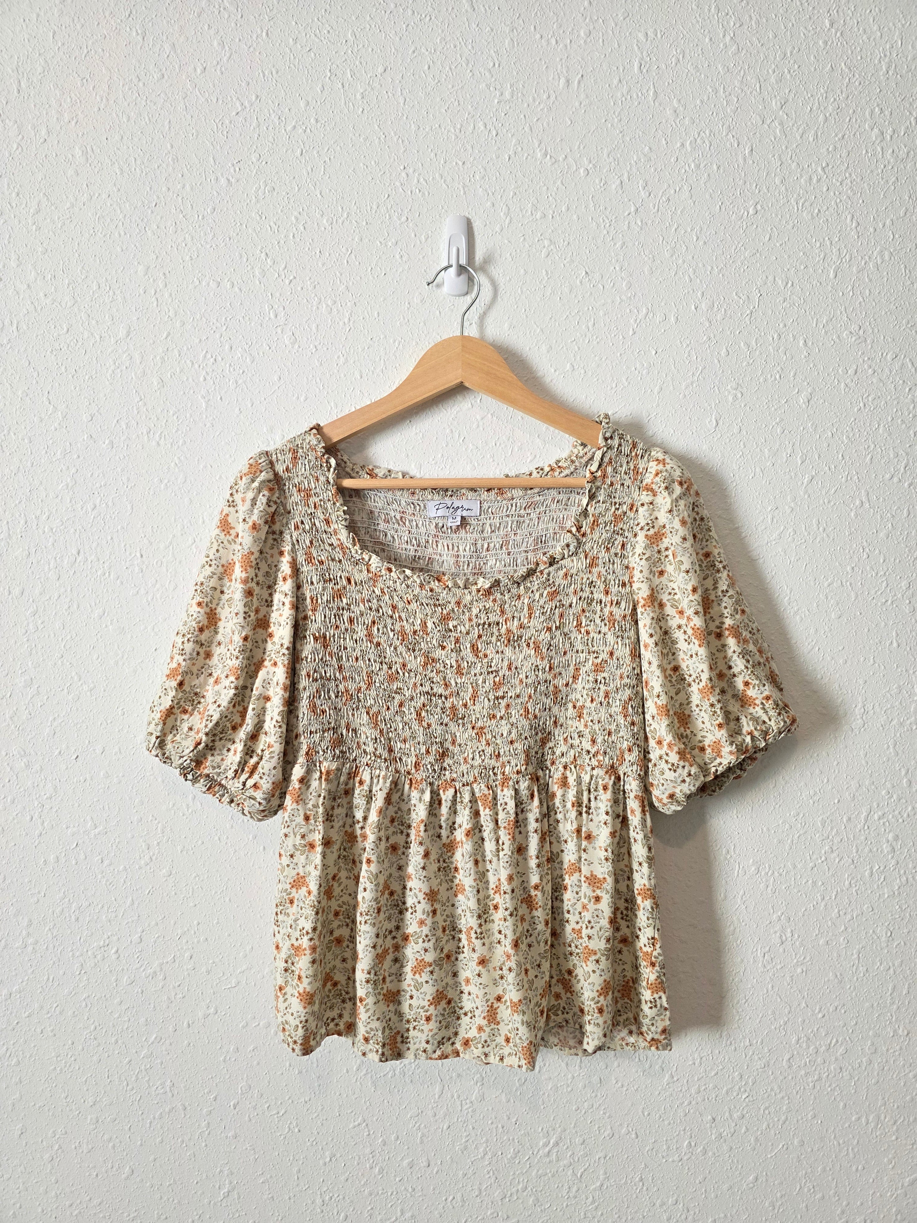 Polagram Floral Smocked Top (M)