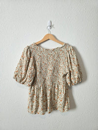 Polagram Floral Smocked Top (M)