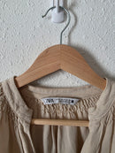 Zara Neutral Oversized Linen Top (XS)