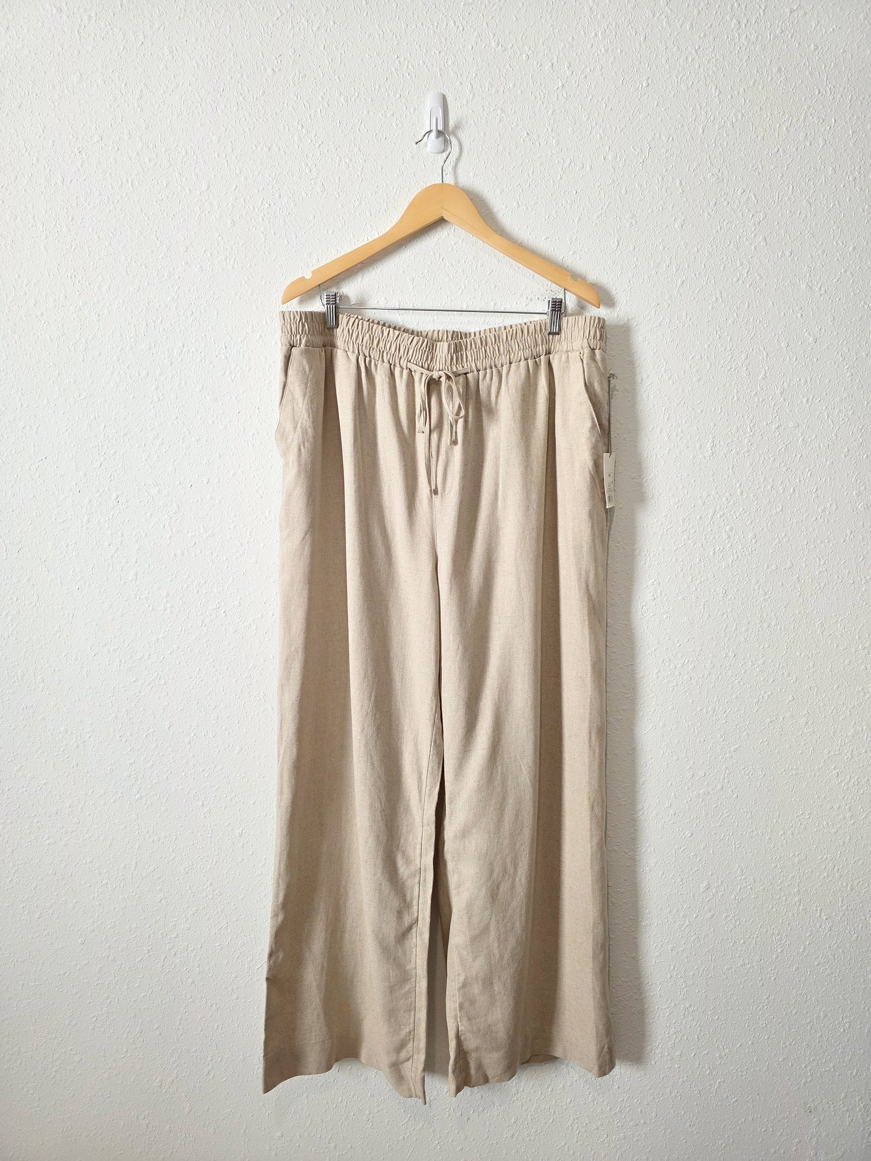 NEW Linen Blend Wide Leg Pants (XXL)