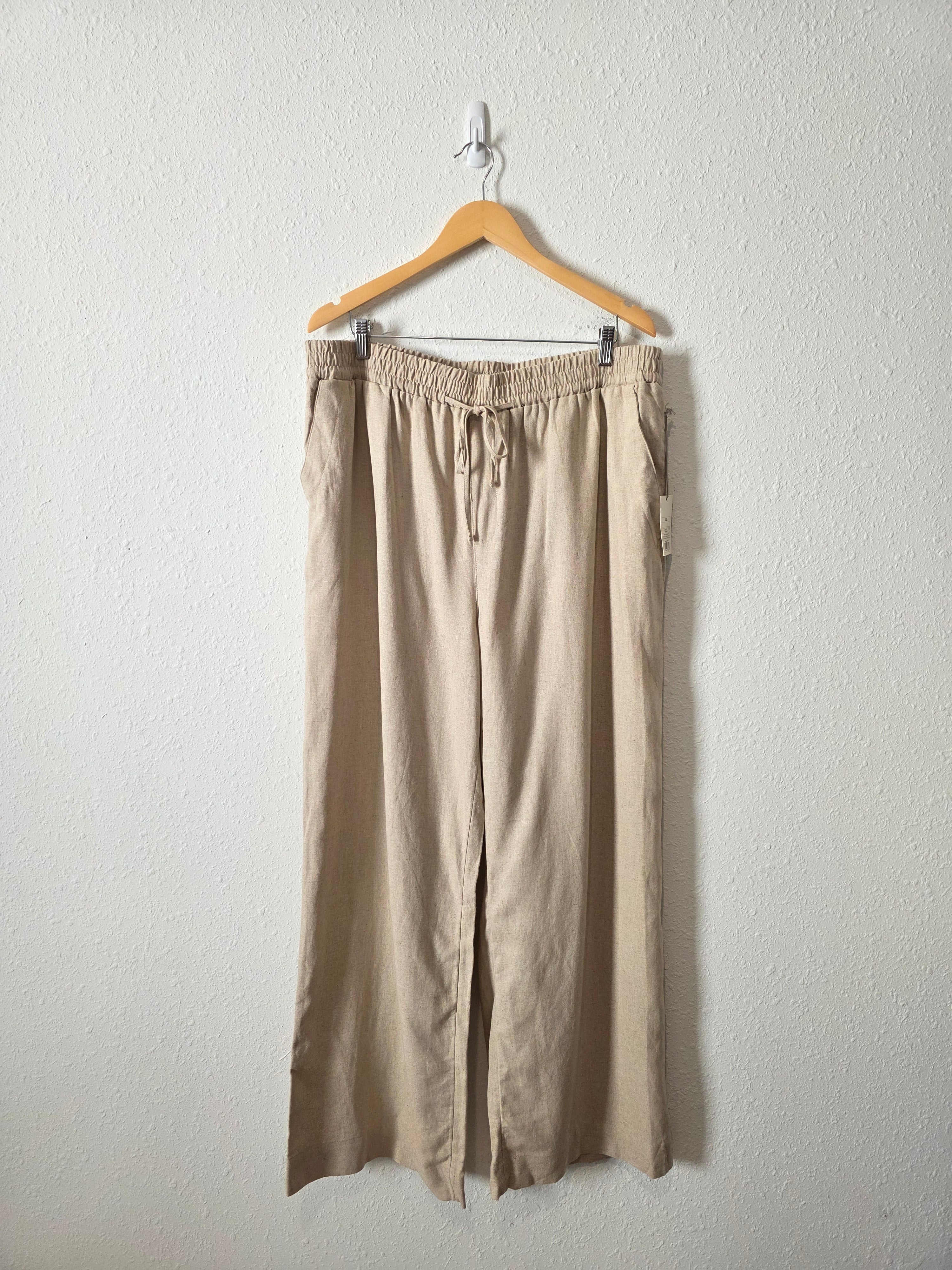NEW Linen Blend Wide Leg Pants (XXL)