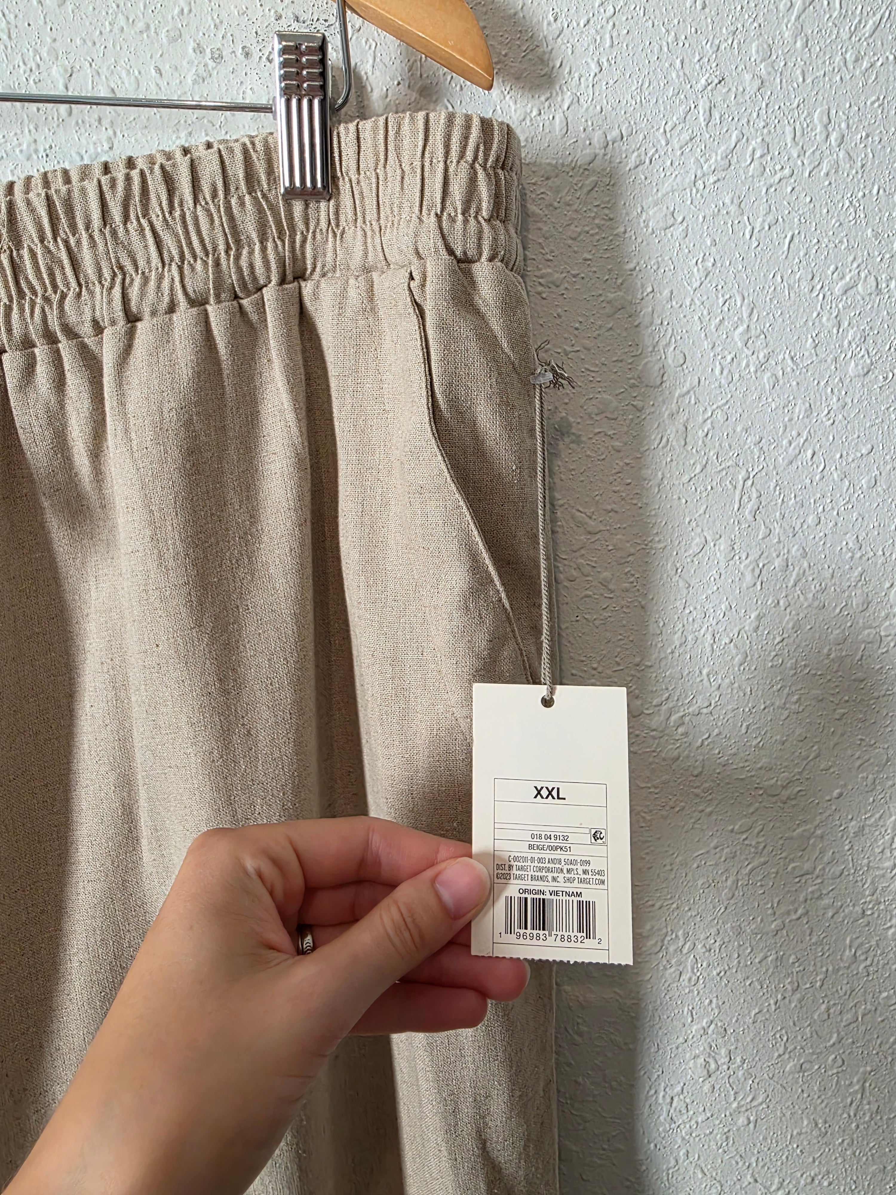 NEW Linen Blend Wide Leg Pants (XXL)